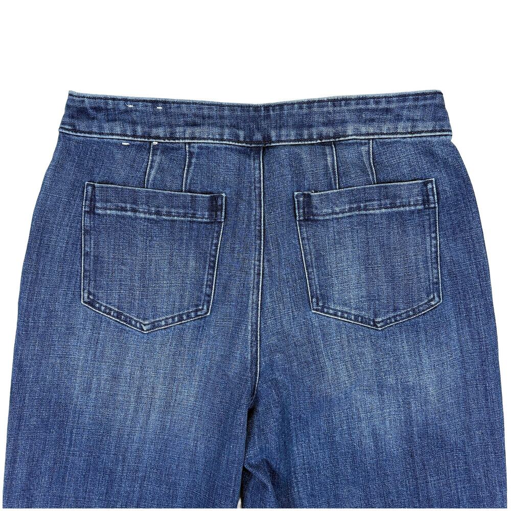 Talbots Wide Leg Sailor Jeans Women 10 Fleet Wash Blue High Rise Stretch Comfort - Picture 5 of 10